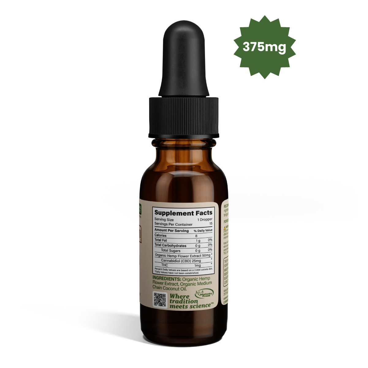 CBD Oil 375 mg supplement facts